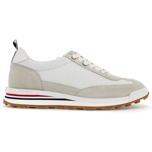 Mesh and suede leather sneakers in 9 , male, Sizes: 10 UK, 5 UK, 9 UK - Thom Browne - Modalova