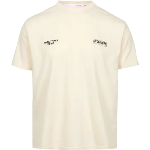 Weiße Baumwoll-T-Shirt mit bedrucktem Logo , Herren, Größe: M - Gcds - Modalova