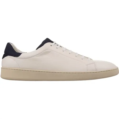 Leather Low Sneakers with Blue Suede , male, Sizes: 8 UK, 7 UK, 10 1/2 UK, 11 UK, 10 UK, 9 UK - Kiton - Modalova