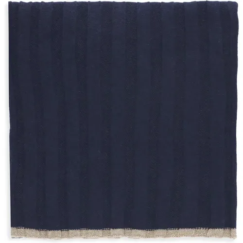 Blaues Cashmere Rippenschal , Herren, Größe: ONE Size - BRUNELLO CUCINELLI - Modalova