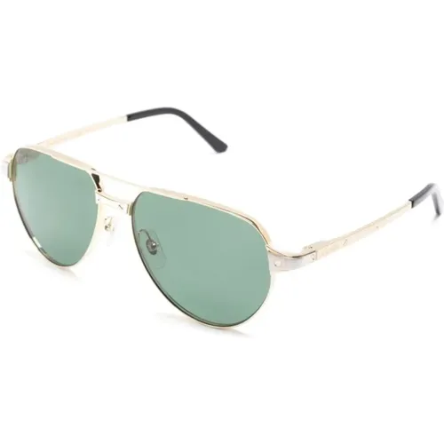 Gold Sunglasses with Accessories , male, Sizes: 59 MM - Cartier - Modalova
