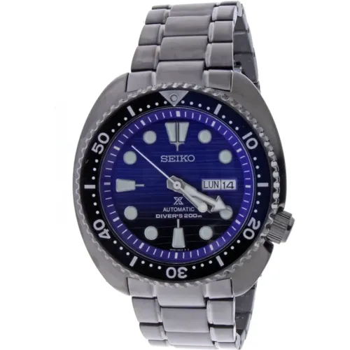 Automatik Blaues Zifferblatt Stahl Uhr , Herren, Größe: ONE Size - Seiko - Modalova