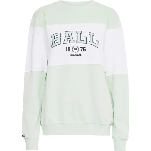 Mint Sweatshirt mit Besticktem Logo , Damen, Größe: L - Ball - Modalova