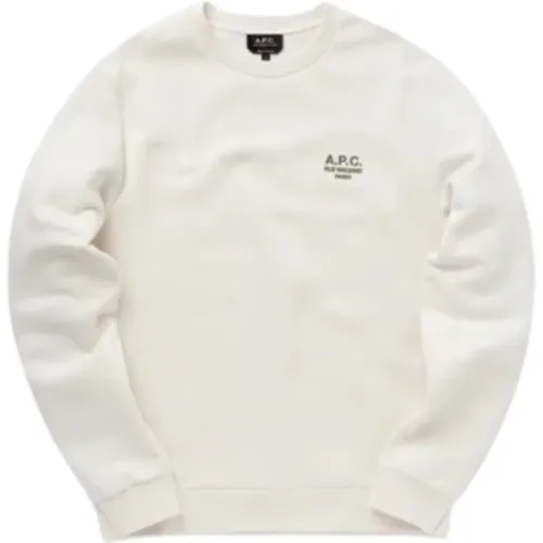 Weißer Sweatshirt mit Besticktem Logo , Herren, Größe: S - A.p.c. - Modalova