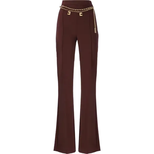 Bordeaux Hose mit Ketten-Details , Damen, Größe: XS - Elisabetta Franchi - Modalova