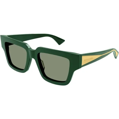Grüne Sonnenbrille für Frauen , Damen, Größe: 52 MM - Bottega Veneta - Modalova