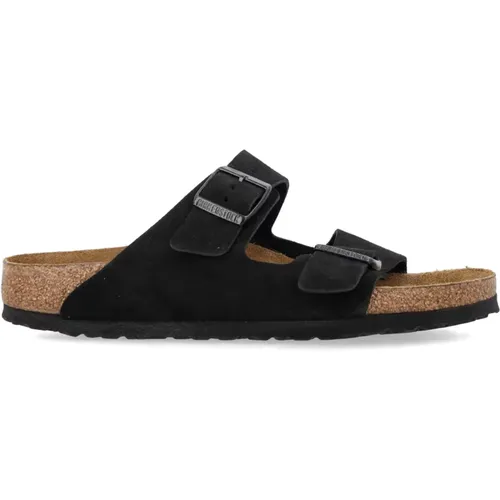 Wildleder Offene Zehen Doppelriemen Sandalen,Schwarze Ledersandalen Unisex - Birkenstock - Modalova