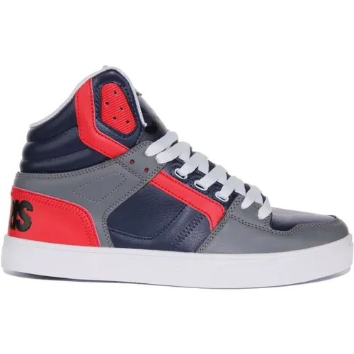 High-top Skateboard Shoes in Navy Red , male, Sizes: 8 UK, 6 1/2 UK - Osiris - Modalova