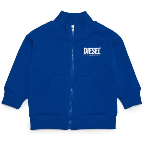Baumwoll-Sweatshirt mit Reißverschluss und Logo - Diesel - Modalova