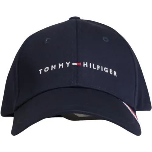 Blau bedruckte Kappe mit Schnallenverschluss - Tommy Hilfiger - Modalova