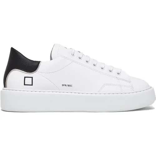 Weiße Sneakers mit Lederdetails , Damen, Größe: 39 EU - D.a.t.e. - Modalova
