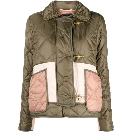 Trendy Diamond Quilted Jacket , female, Sizes: L - Fay - Modalova
