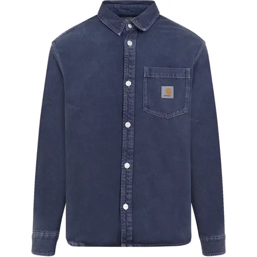 Blaues Baumwollhemd Klassischer Stil - Carhartt WIP - Modalova