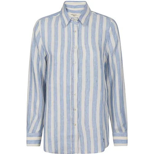 Striped Linen Shirt Classic Style , female, Sizes: 4XS - Max Mara Weekend - Modalova