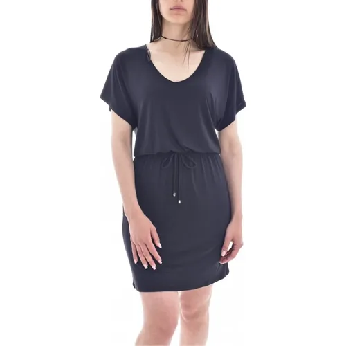 Kurzes V-Ausschnitt Stretch Kleid , Damen, Größe: S - Emporio Armani - Modalova