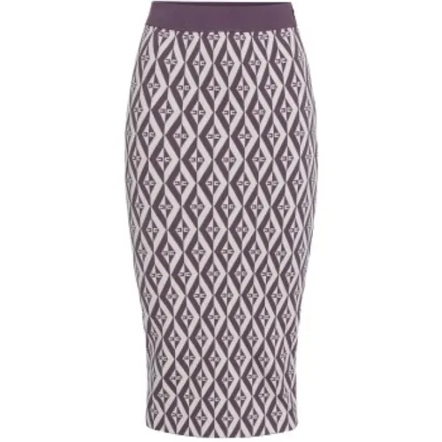 Jacquard Diamond Pencil Skirt , female, Sizes: M - Elisabetta Franchi - Modalova