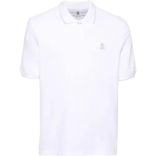 Weiße T-Shirts und Polos - BRUNELLO CUCINELLI - Modalova