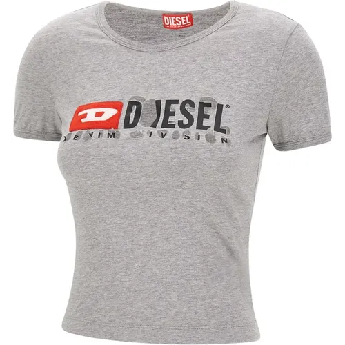 Grey T-shirts and Polos , female, Sizes: XS, S, M - Diesel - Modalova