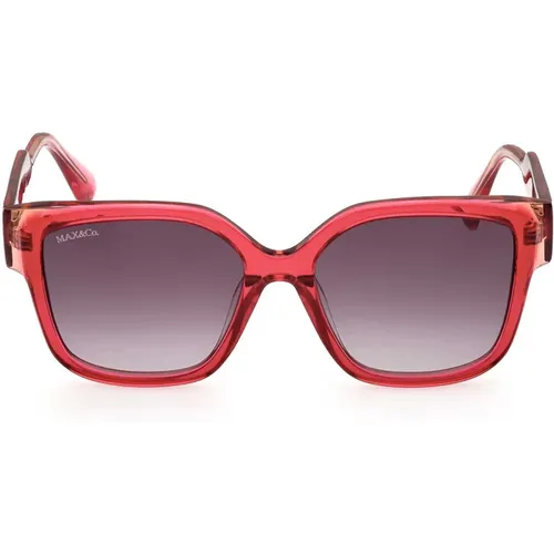 Oversized Square Sunglasses with Transparent Acetate Frame , female, Sizes: 53 MM - Max & Co - Modalova