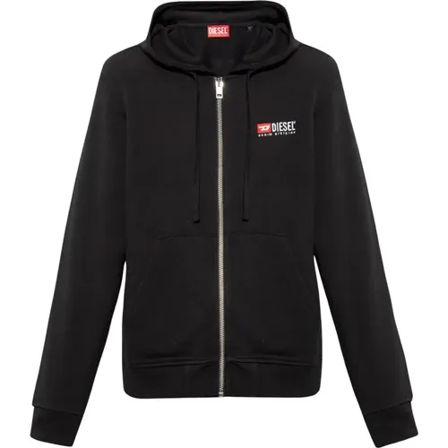 S-Ginn-Hood-Zip-Div hoodie , male, Sizes: XL - Diesel - Modalova