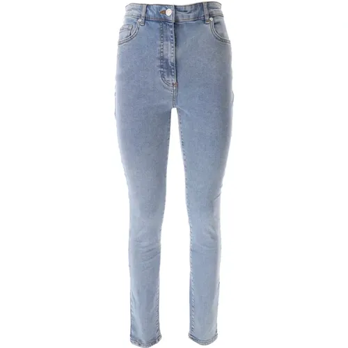 Klassische Blaue Stretch-Baumwolljeans , Damen, Größe: W27 - Moschino - Modalova