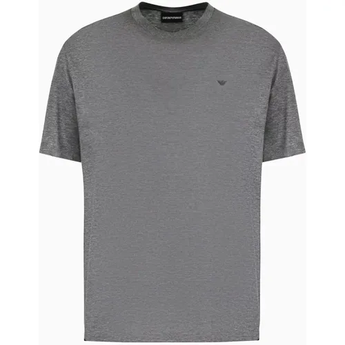 Graues T-Shirt mit Logodetails , Herren, Größe: 2XL - Emporio Armani - Modalova