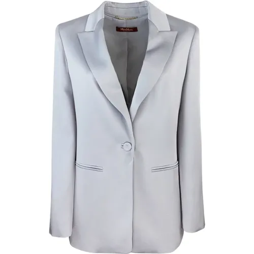 Tailored Single-Breasted Satin Blazer , female, Sizes: M, S, XS - Max Mara Studio - Modalova