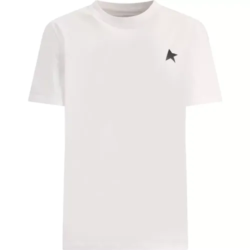 Kleines Stern T-Shirt,Glitzerstern T-Shirt - Golden Goose - Modalova