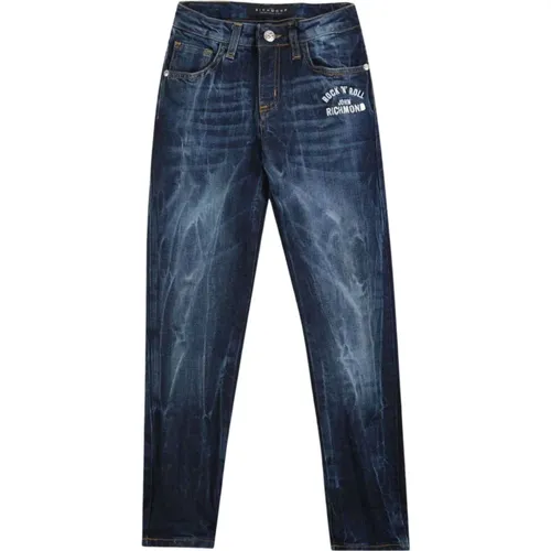 Slim Fit Jeans mit bedrucktem Logo - John Richmond - Modalova