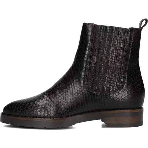 Braune Chelsea Boots mit Schlangenmuster , Damen, Größe: 37 EU - Notre-v - Modalova