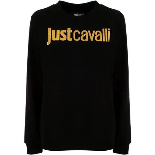 Schwarze Hoodie Pullover,Gemütlicher Stylischer Hoodie Damen Sweatshirt - Just Cavalli - Modalova