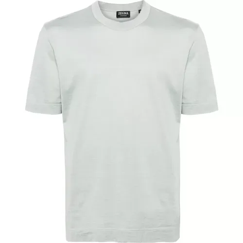 Seiden Baumwoll T-shirt , Herren, Größe: M - Ermenegildo Zegna - Modalova