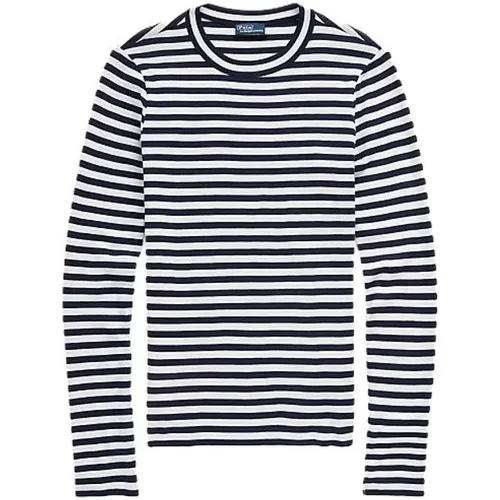 Geripptes langärmliges Streifen-T-Shirt - Polo Ralph Lauren - Modalova