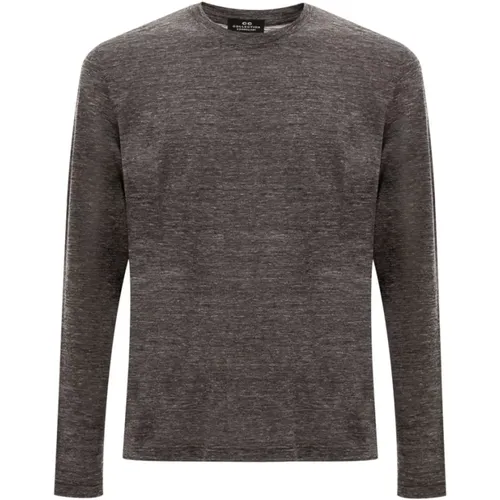 Grey Wool T-Shirt , male, Sizes: L - Corneliani - Modalova