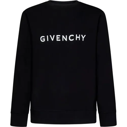 Cotton Crew Neck Sweatshirt with White Logo , male, Sizes: XS - Givenchy - Modalova