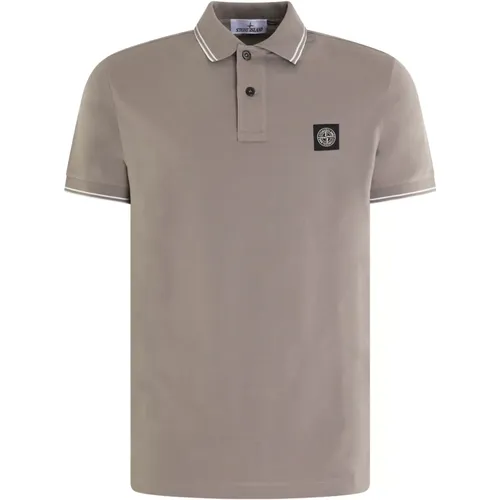 Logo Patch Polo Shirt Grey , male, Sizes: M, 2XL, S, 3XL, XL, L - Stone Island - Modalova