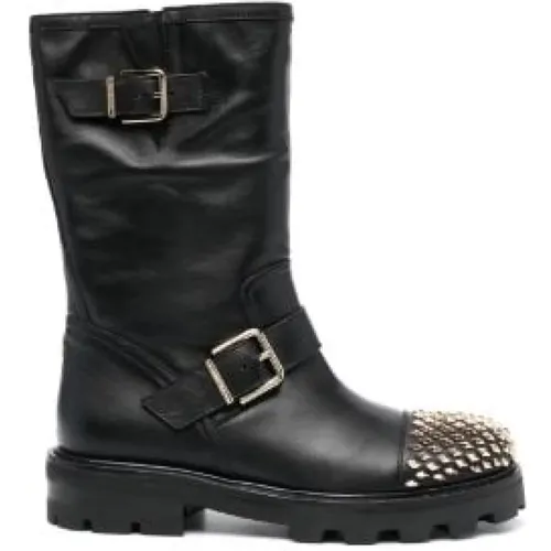 Studded Biker Boots Gold , female, Sizes: 4 UK - Jimmy Choo - Modalova