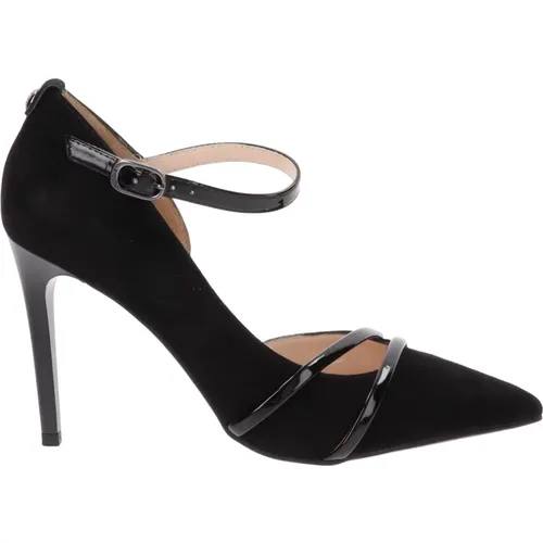 Leather High Heel Shoes with Buckle Closure , female, Sizes: 4 UK, 6 UK - Nerogiardini - Modalova