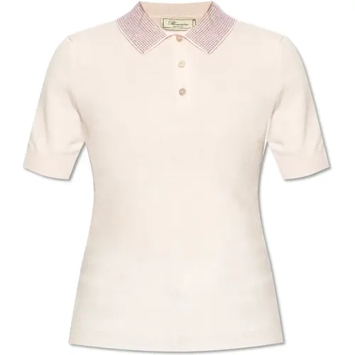 Polo mit dekorativer Veredelung , Damen, Größe: XS - Blumarine - Modalova