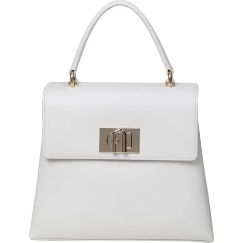 Handbag in marshmallow color leather , female, Sizes: ONE SIZE - Furla - Modalova