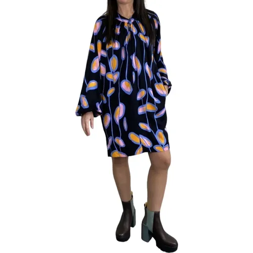Printed Midi Dress with Puffed Sleeve , female, Sizes: M, S - Diane Von Furstenberg - Modalova