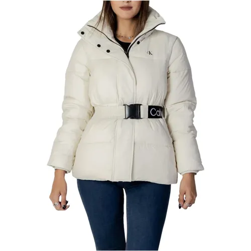 Jacke mit Gürtel für Damen , Damen, Größe: L - Calvin Klein Jeans - Modalova
