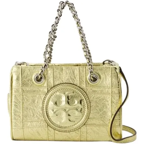 Weiche Chain Mini Shopper Tasche - Leder - Gold , Damen, Größe: ONE Size - TORY BURCH - Modalova