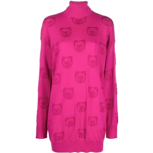 Teddy Bear Knit Dress , female, Sizes: S - Moschino - Modalova