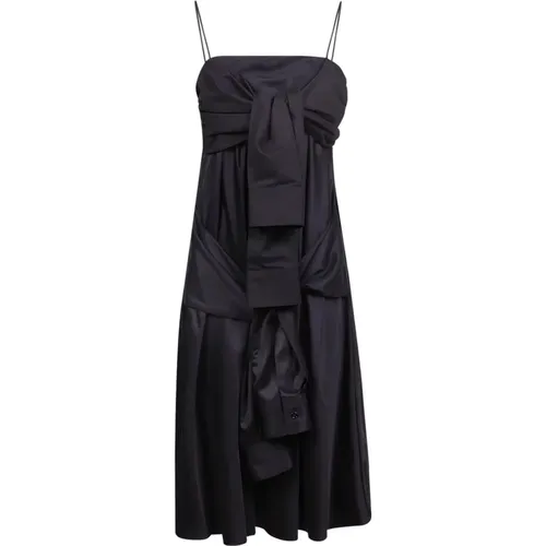 Draped Satin Dress - Elegant and Comfortable , female, Sizes: S - MM6 Maison Margiela - Modalova