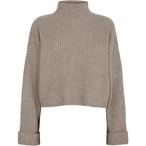 Turtle Neck Box Crop Sweater , Damen, Größe: M - Co'Couture - Modalova