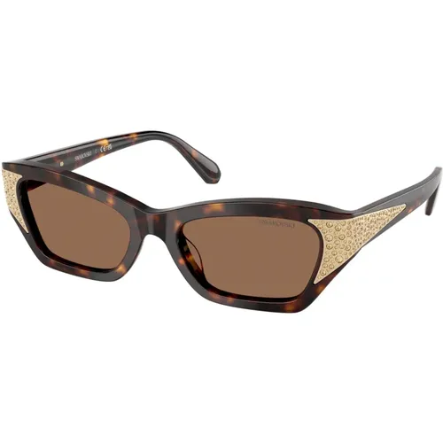 Stilvolle Sonnenbrille Sk6029 in Schwarz , Damen, Größe: 50 MM - Swarovski - Modalova