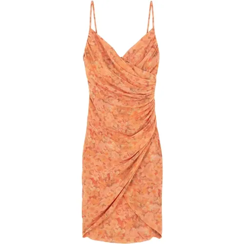 Biba, short draped silk printed dress , female, Sizes: M, S, 2XL, XL, L, XS - Cortana - Modalova