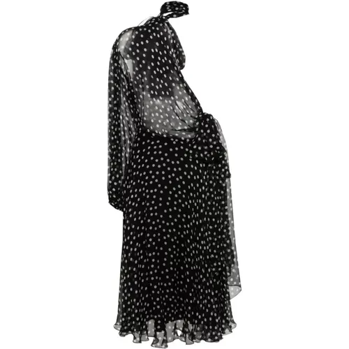 One-shoulder Polka Dot Chiffon Kleid,Maxi Dresses - Dolce & Gabbana - Modalova