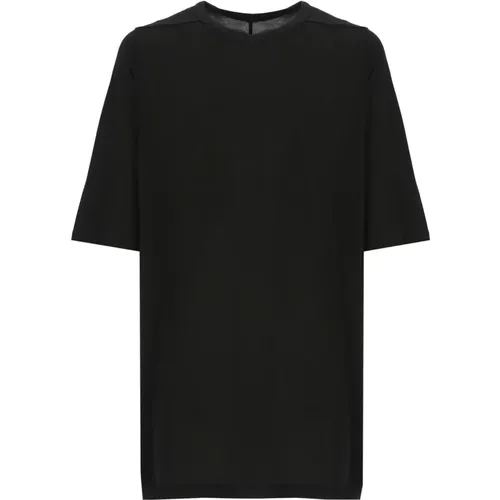 Schwarzes Cupro T-Shirt für Männer , Herren, Größe: S - Rick Owens - Modalova